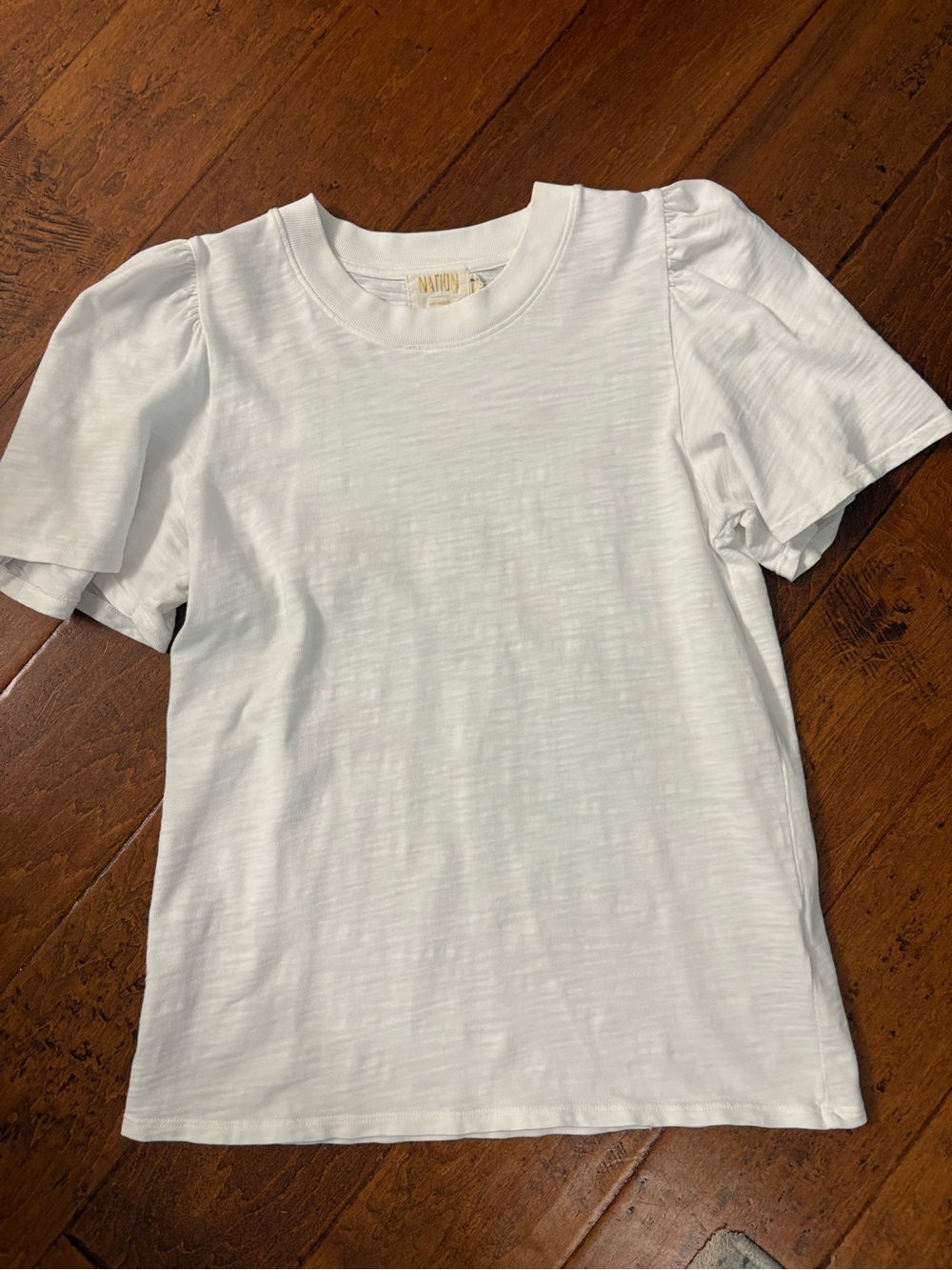 Nation LTD White Flutter Sleeve Tee 100% cotton